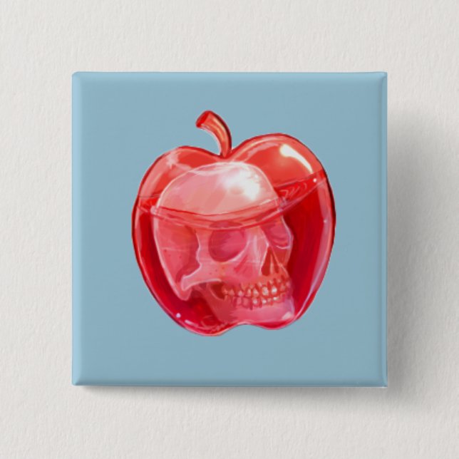 Totenkopf-Gekritzel-Kunst-Quadrat-Button Button (Vorderseite)