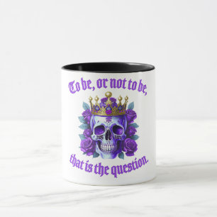 Totenkopf Geschenk Krone Rosen Spruch König Lila Tasse