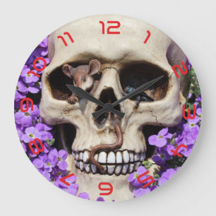 Totenkopf - Gothic / Wanduhr