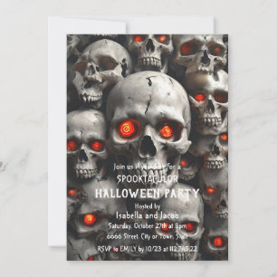 Totenkopf-Halloween-Party-Einladung Gothic Horror  Einladung