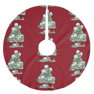 Totenkopf hässlicher Weihnachtsbaum Skelett gothis Polyester Weihnachtsbaumdecke