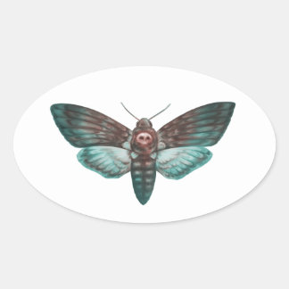 Totenkopf-Hawkmoth Ovaler Aufkleber