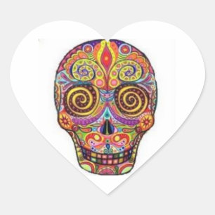 totenkopf Herz-Aufkleber
