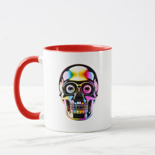 Totenkopf Holografisches Neon Moderne Kunst Tasse