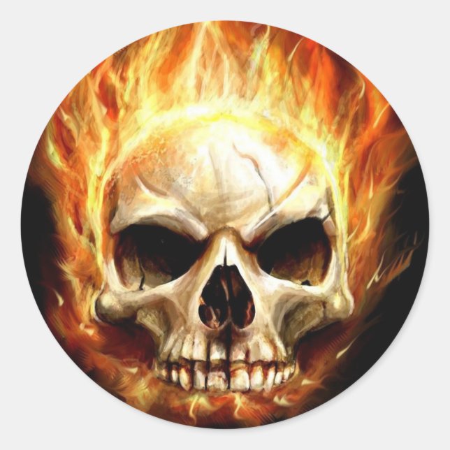 TOTENKOPF HORROR RUNDER AUFKLEBER (Vorderseite)