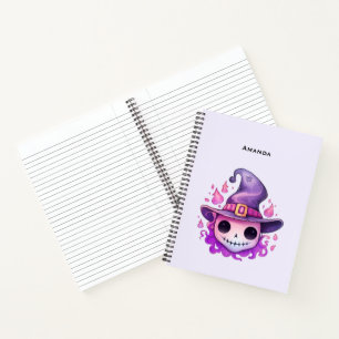 Totenkopf in einem Hexenhut Whimsical Notizbuch