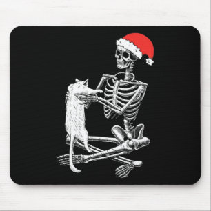 Totenkopf-Katze Weihnachten Mousepad