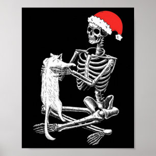 Totenkopf-Katze Weihnachten Poster