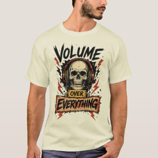 Totenkopf Kopfhörer laute Musik T-Shirt