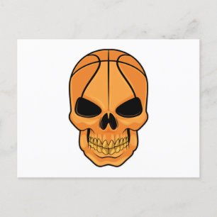 Totenkopf mit Basketball-Kopf Postkarte