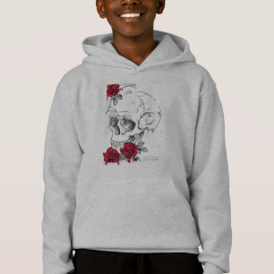 Totenkopf mit Blumen - Urbaner japanischer Stil De Hoodie