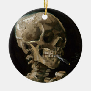 Totenkopf mit brennender Zigarette Vincent van Gog Keramikornament