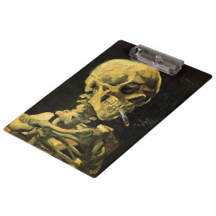 Totenkopf mit brennender Zigarette von Vincent van Klemmbrett