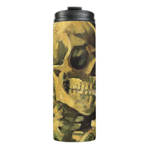 Totenkopf mit brennender Zigarette von Vincent van Thermosbecher