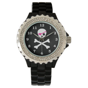 Totenkopf mit gekreuzter Knochen Armbanduhr
