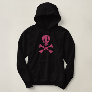 Totenkopf mit gekreuzter Knochen Bestickter Hoodie