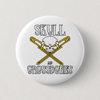 Totenkopf mit gekreuzter Knochen-Knopf (Trombones) Button