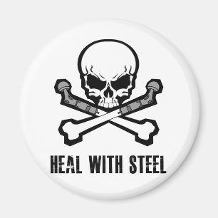 Totenkopf mit gekreuzter Knochen Magnet