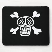 Totenkopf mit gekreuzter Knochen mousepad