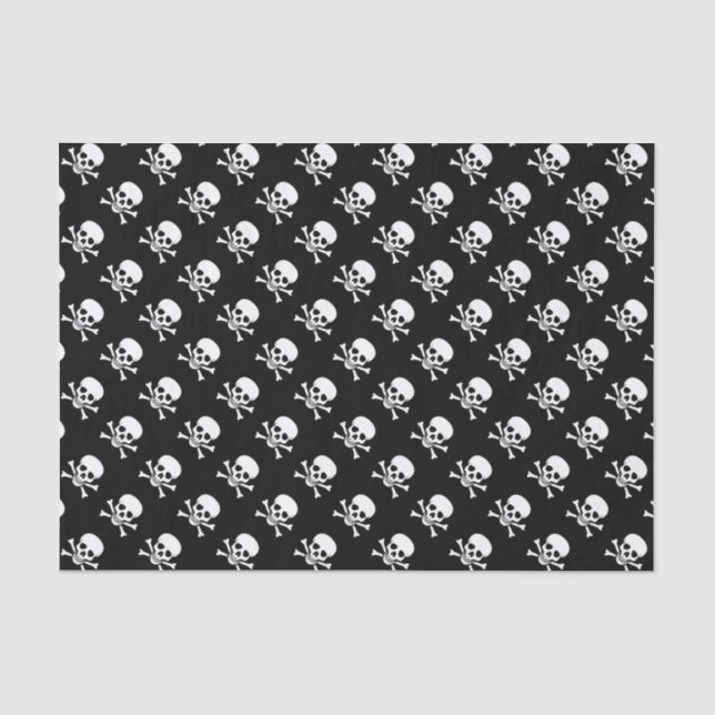 Totenkopf mit gekreuzter Knochen-Muster Seidenpapier (Vorderseite)