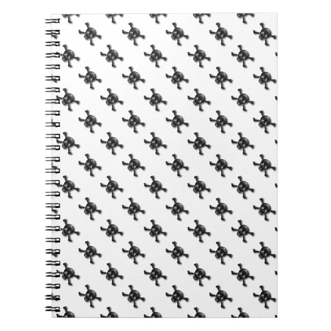 Totenkopf mit gekreuzter Knochen Notizblock (Vorderseite)