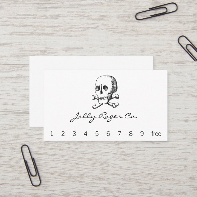 Totenkopf mit gekreuzter Knochen Visitenkarte (Vorderseite/Rückseite Beispiel)