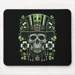 Totenkopf mit Hut St. Patricks irische Männer Frau Mousepad