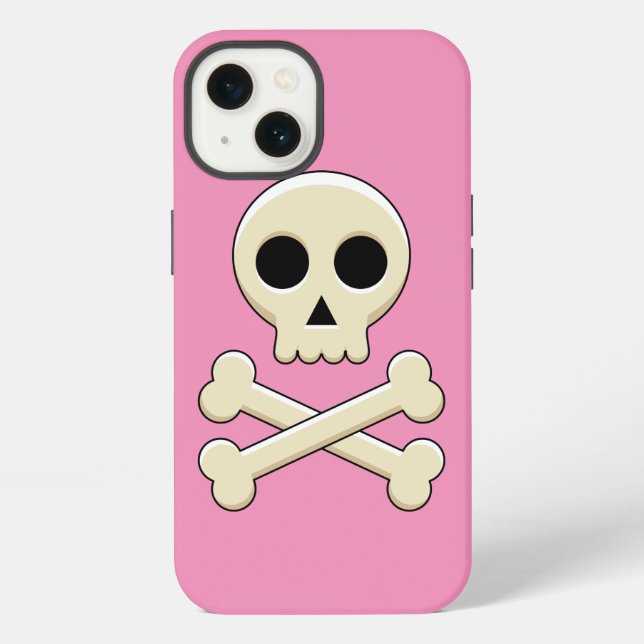 Totenkopf mit Knochen iPhone Hülle (Rückseite)