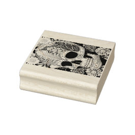 Totenkopf mit Ornamenten Gummistempel