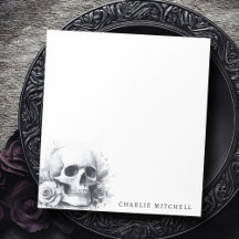 Totenkopf mit Rosen Aquarellmalerei