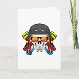 Totenkopf mit Sonnenbrille & Inline-Skates Karte