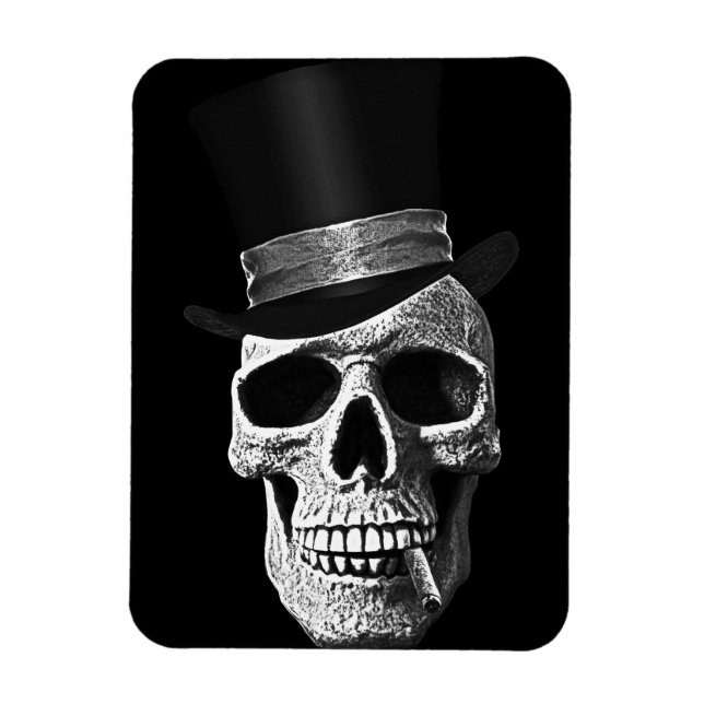 Totenkopf mit Zylinder Magnet (Vertikal)