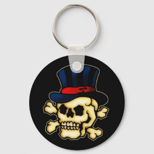 Totenkopf mit Zylinder Schlüsselanhänger