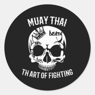 Totenkopf Muay Thai - Nak Muay, Kickboxing-Geschen Runder Aufkleber