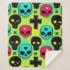 Totenkopf-Muster-Sherpa-Decke Sherpadecke
