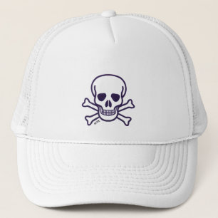Totenkopf n Bones weiße Schaumstoff-Trucker-Cap Truckerkappe