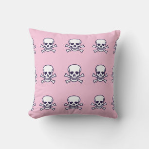 Totenkopf n Knochen rosa Wurfkissen Kissen
