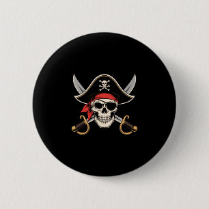 Totenkopf-Pirat Jolly Roger Flagge Halloween lusti Button