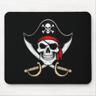 Totenkopf-Piraten-Jolly-Roger-Flagge Halloween Mousepad