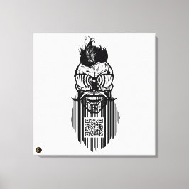 Totenkopf QR G-Skulls Strichcode mit Bart 3 Leinwanddruck
