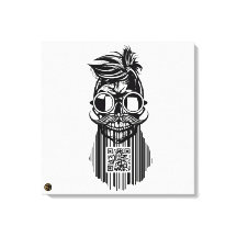 Totenkopf QR G-Skulls Strichcode mit Bart 6