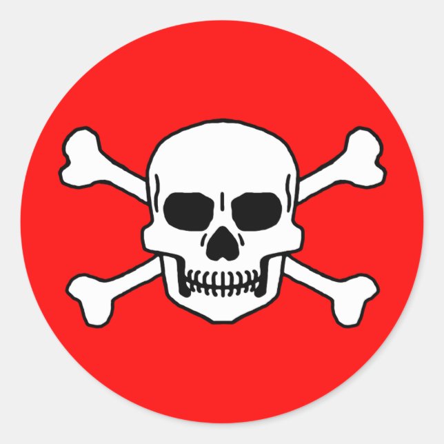 Totenkopf Runder Aufkleber (Vorderseite)