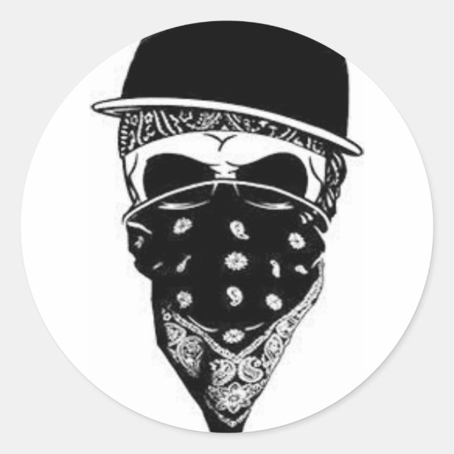Totenkopf Runder Aufkleber (Vorderseite)