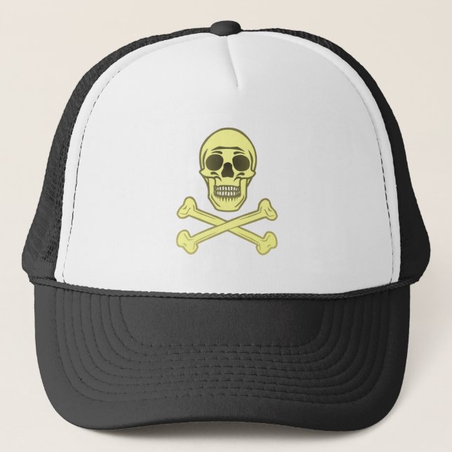 Totenkopf Schädel Knochen skull bones Truckerkappe (Vorderseite)
