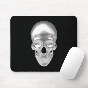 Totenkopf, Schädel silber 3D-Optik - Mousepad