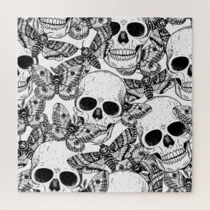 Totenkopf, Schmetterlinge: handgezeichnetes Vintag