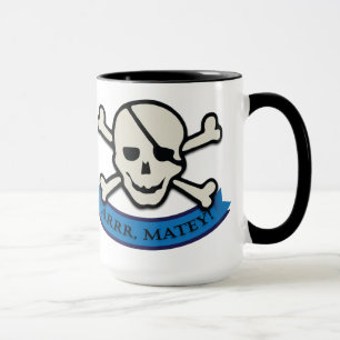 Totenkopf - Schwarzer 15 oz Ringer Becher Tasse
