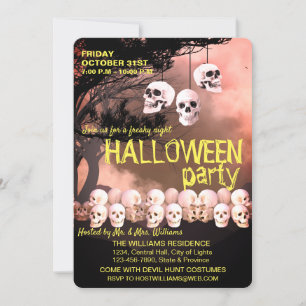 Totenkopf-Skelett-Halloween-Party-Gruselige Nacht Einladung