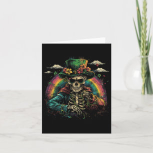 Totenkopf Skelett - Leprechaun St. Patrick's Day H Karte