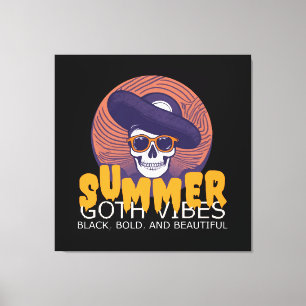 Totenkopf Sommerhut Leinwanddruck